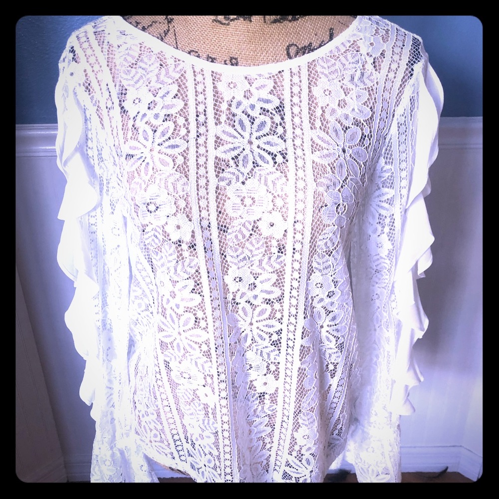 Beautiful white blouse with intricate lace